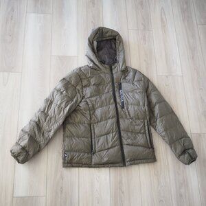 Nautica Lightweight Duck Down Feather Puffer Jacket Men's Large Olive Green
